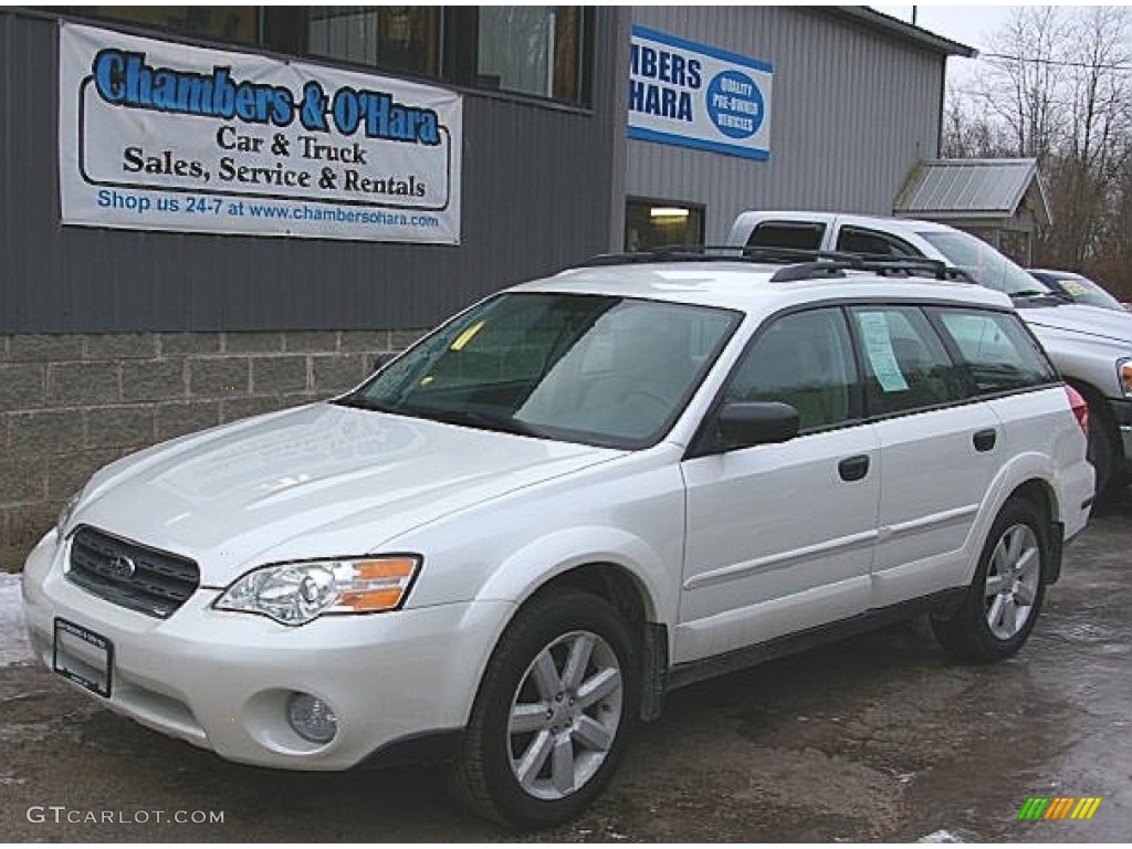 2007 Outback 2.5i Wagon - Satin White Pearl / Taupe Leather photo #1