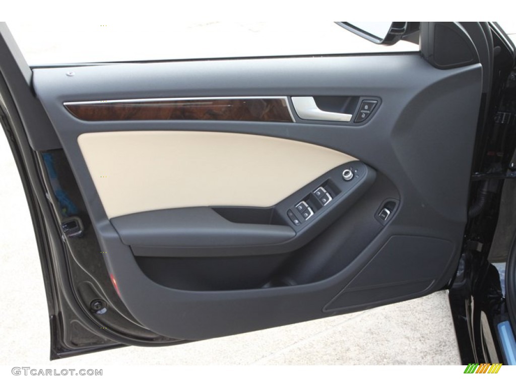 2013 Audi A4 2.0T quattro Sedan Velvet Beige/Black Door Panel Photo #76209568