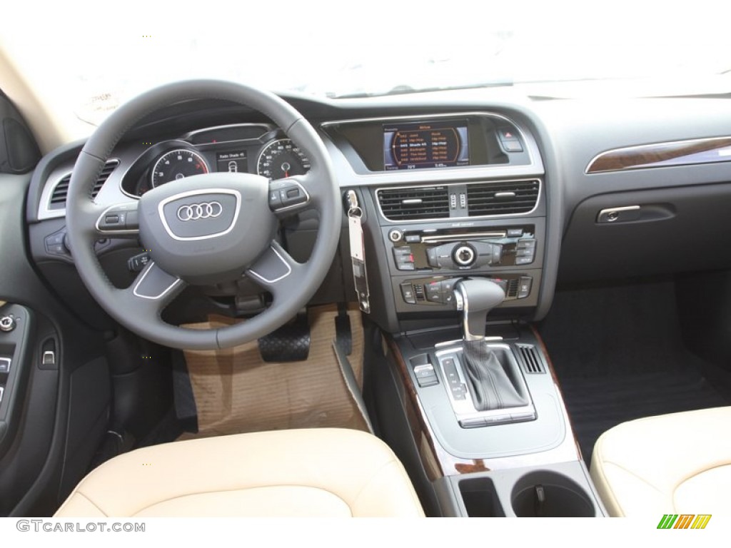 2013 Audi A4 2.0T quattro Sedan Velvet Beige/Black Dashboard Photo #76209634