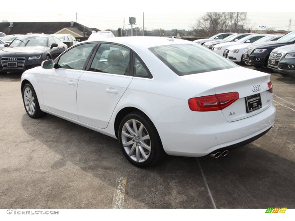 2013 A4 2.0T Sedan - Ibis White / Velvet Beige/Moor Brown photo #7