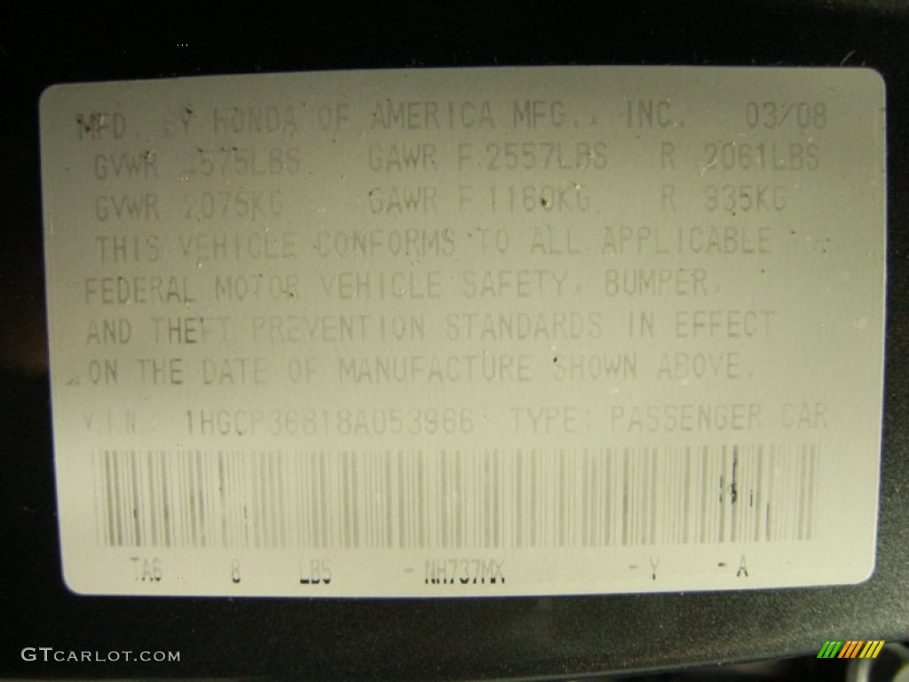 2008 Accord EX-L V6 Sedan - Polished Metal Metallic / Gray photo #34