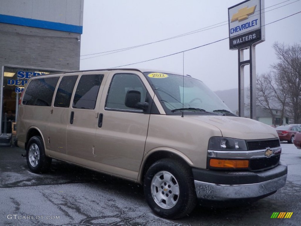 2012 Express LT 1500 AWD Passenger Van - Sandstone Metallic / Neutral photo #3