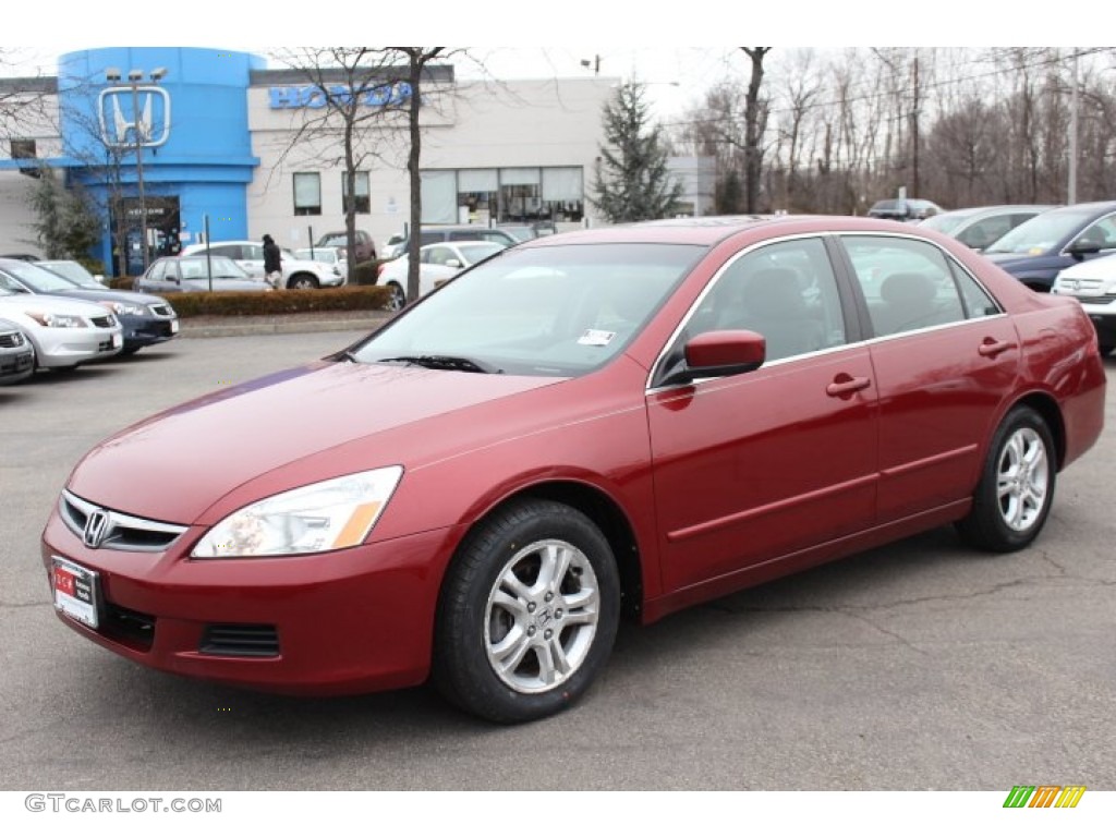 2007 Accord EX-L Sedan - Moroccan Red Pearl / Gray photo #1