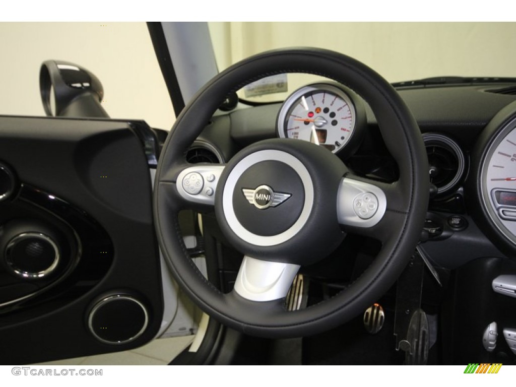2010 Mini Cooper S Hardtop Grey/Carbon Black Steering Wheel Photo #76219346