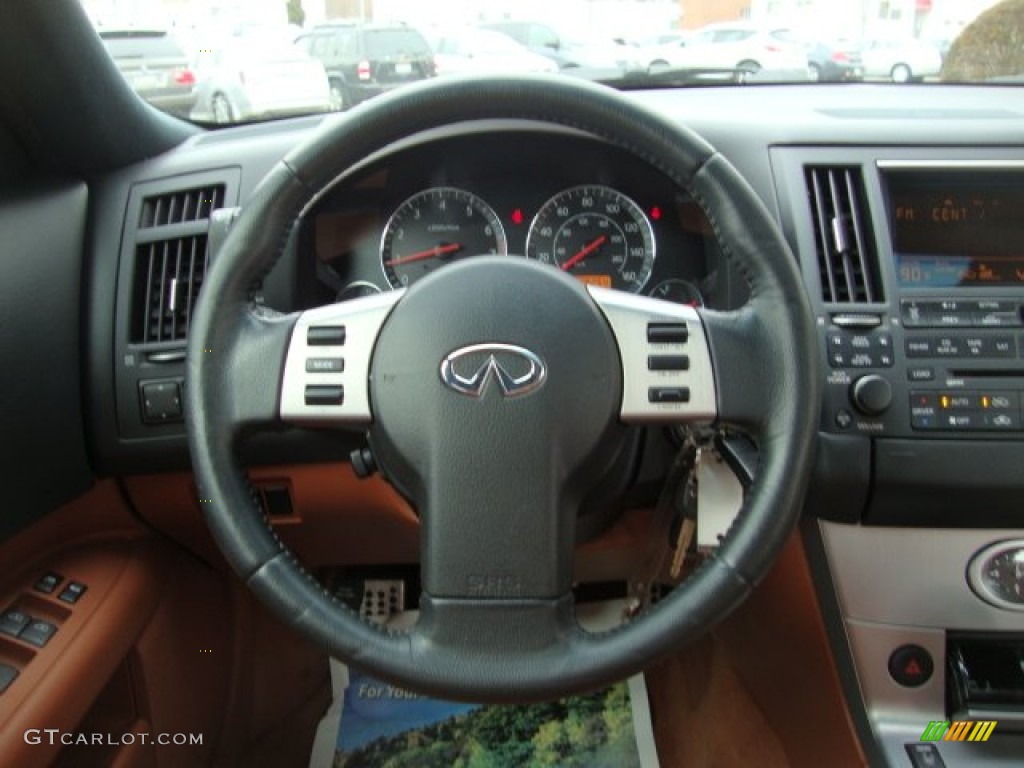 2003 Infiniti FX 35 AWD Brick/Black Steering Wheel Photo #76219841