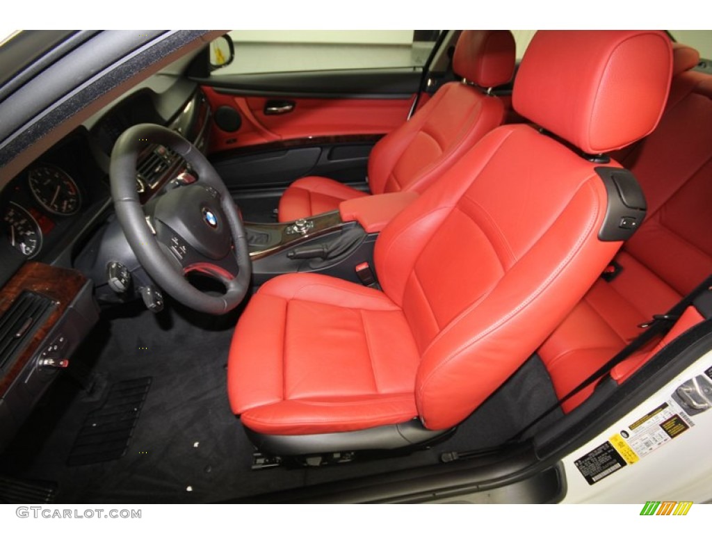 Coral Red/Black Dakota Leather Interior 2010 BMW 3 Series 328i Coupe Photo #76220102