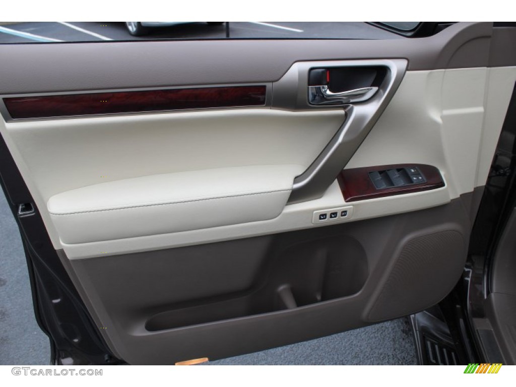 2012 Lexus GX 460 Ecru/Auburn Bubinga Door Panel Photo #76222700