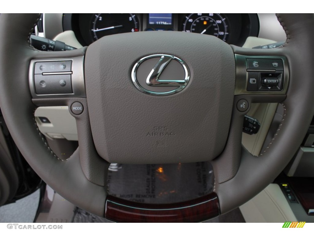 2012 Lexus GX 460 Ecru/Auburn Bubinga Steering Wheel Photo #76222721