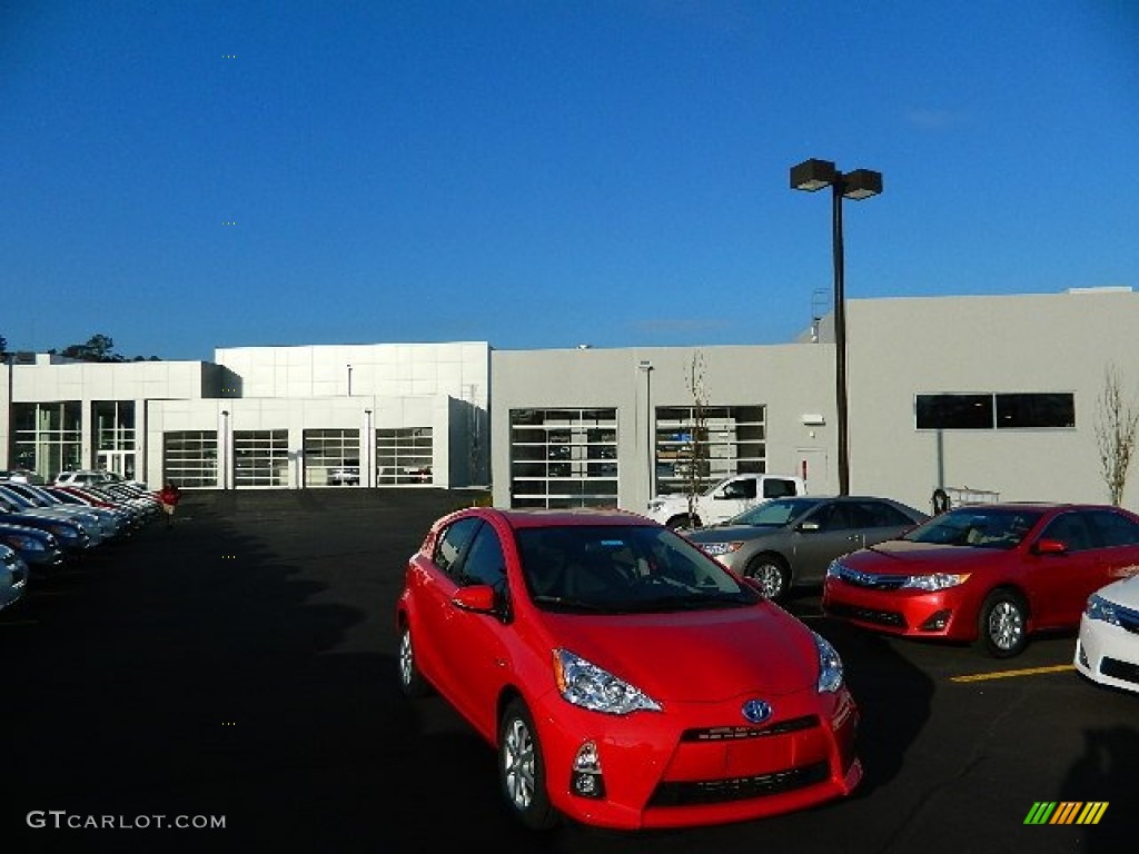 2012 Prius c Hybrid Four - Absolutely Red / Gray photo #1