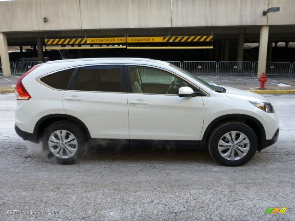 2013 CR-V EX-L AWD - White Diamond Pearl / Beige photo #5