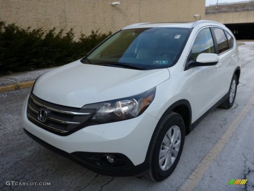 2013 CR-V EX-L AWD - White Diamond Pearl / Beige photo #8