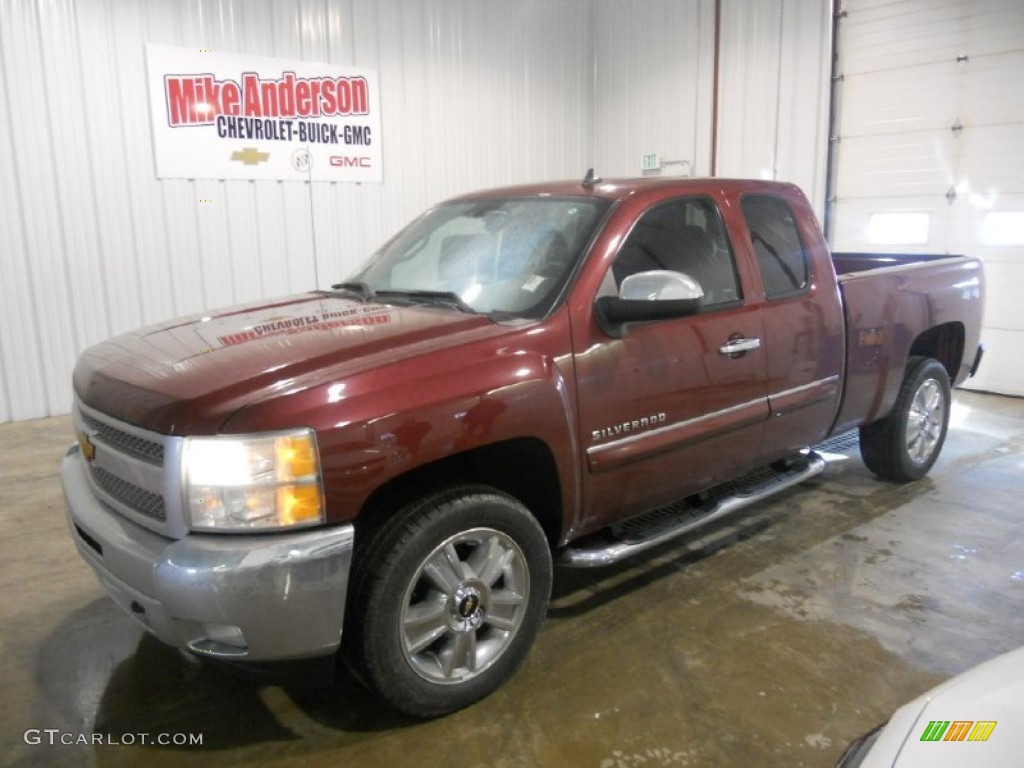 2013 Silverado 1500 LT Extended Cab 4x4 - Deep Ruby Metallic / Ebony photo #1