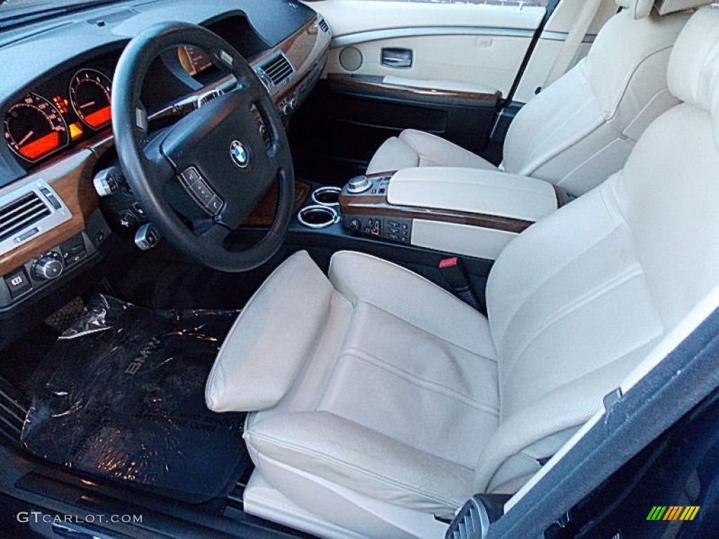Cream Beige Interior 2008 BMW 7 Series 750Li Sedan Photo #76232666