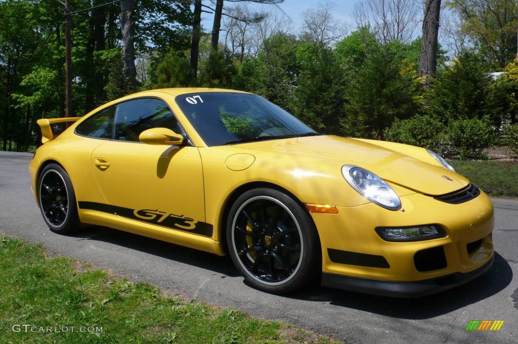 2007 911 GT3 - Speed Yellow / Black w/Alcantara photo #7