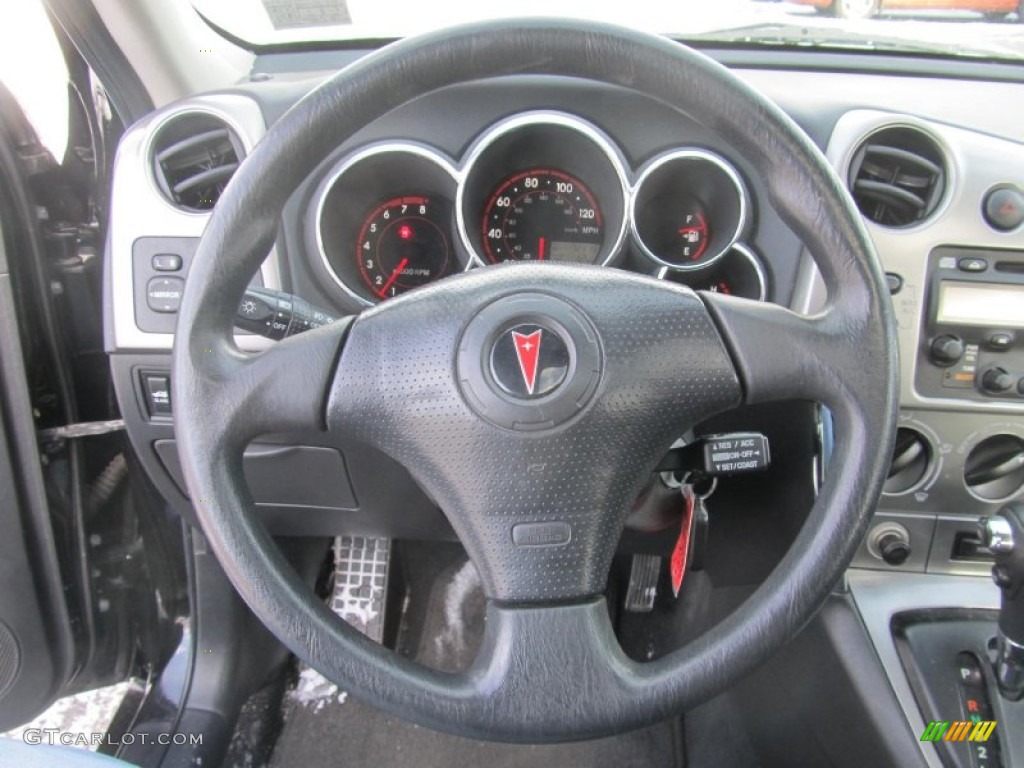 2005 Pontiac Vibe Standard Vibe Model Graphite Steering Wheel Photo #76235279