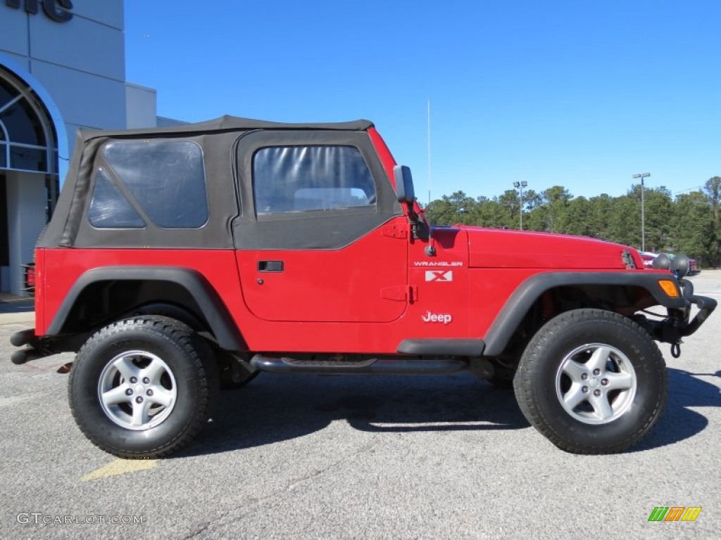 Flame Red 2002 Jeep Wrangler X 4x4 Exterior Photo #76236068