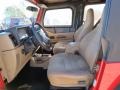 2002 Jeep Wrangler Camel Beige Interior Front Seat Photo