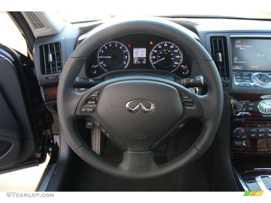 2013 Infiniti G 37 Convertible Graphite Steering Wheel Photo #76237233
