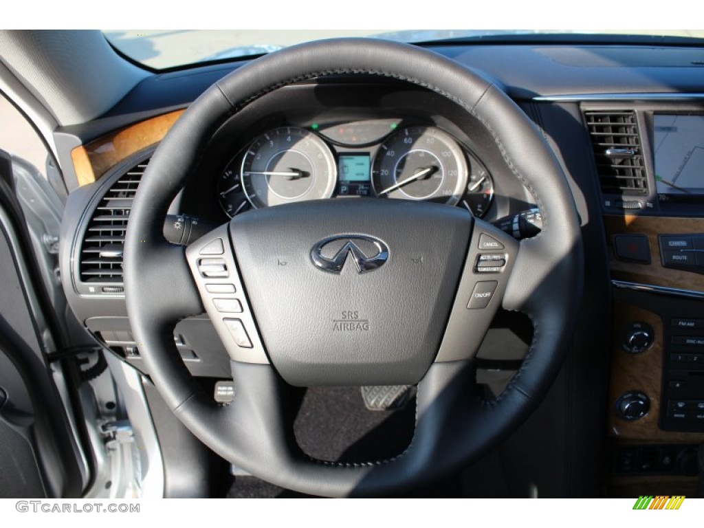 2013 Infiniti QX 56 Graphite Steering Wheel Photo #76238839