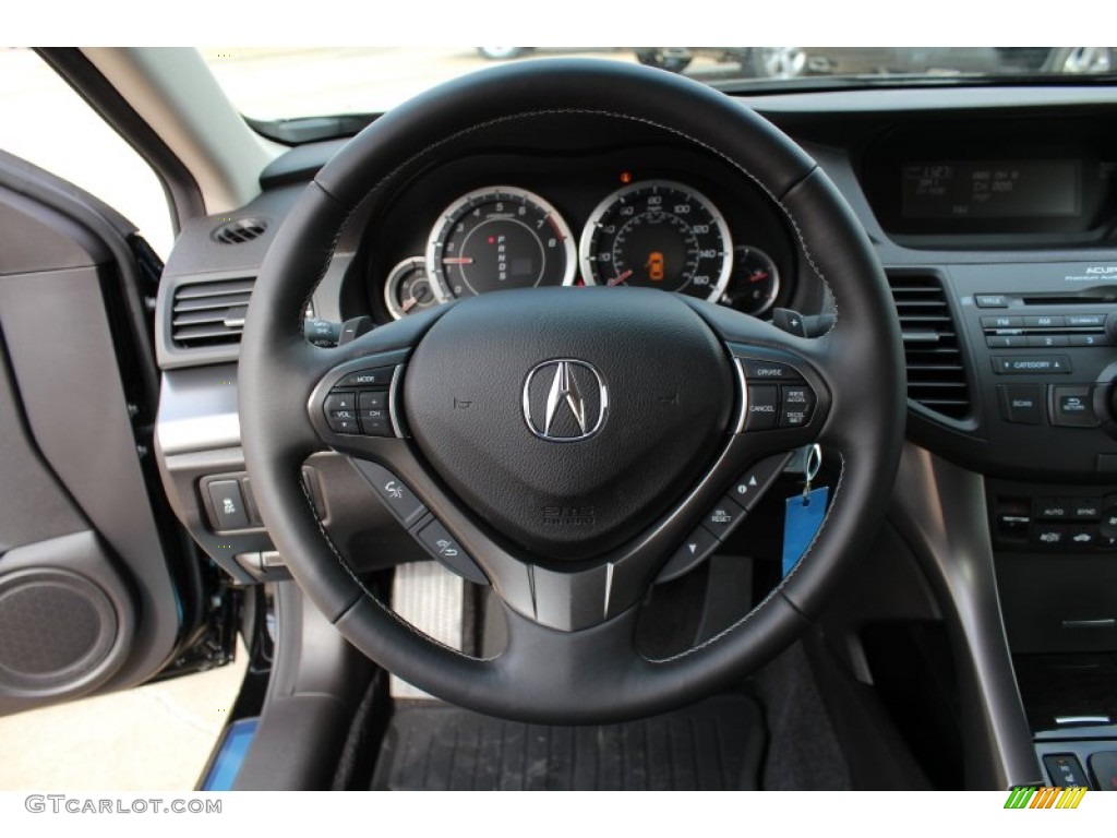 2013 Acura TSX Standard TSX Model Ebony Steering Wheel Photo #76242647