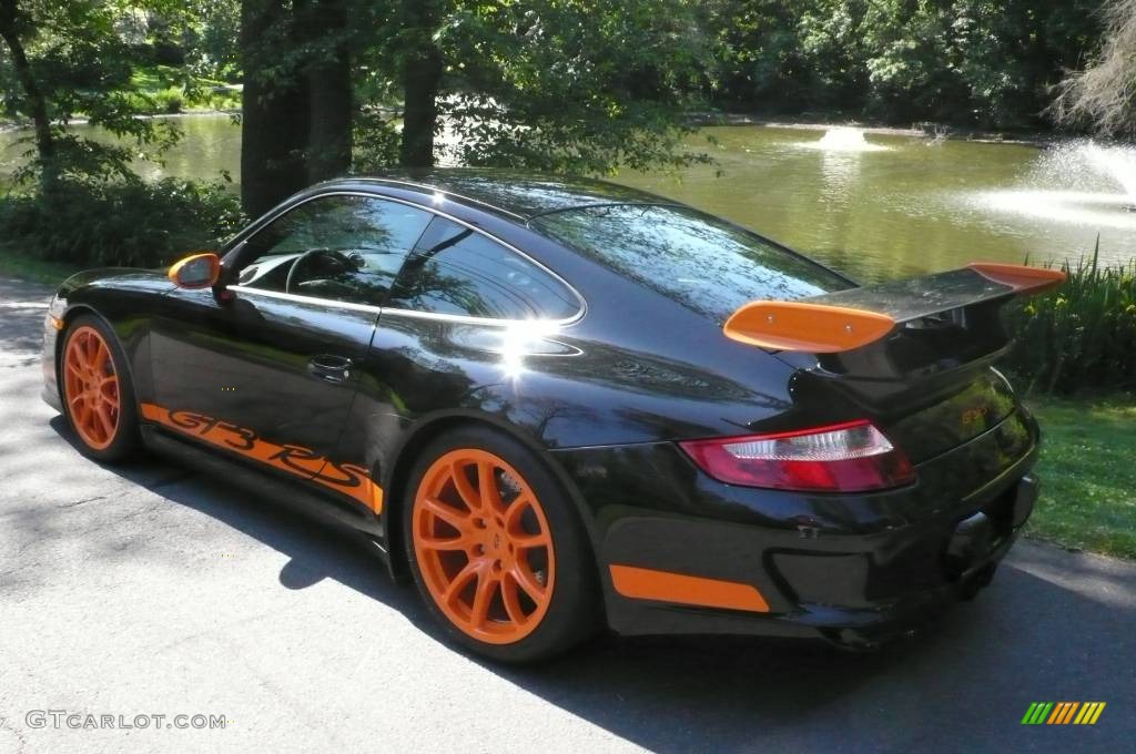 2007 911 GT3 RS - Black/Orange / Black photo #4