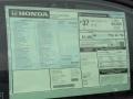  2013 CR-Z EX Navigation Sport Hybrid Window Sticker