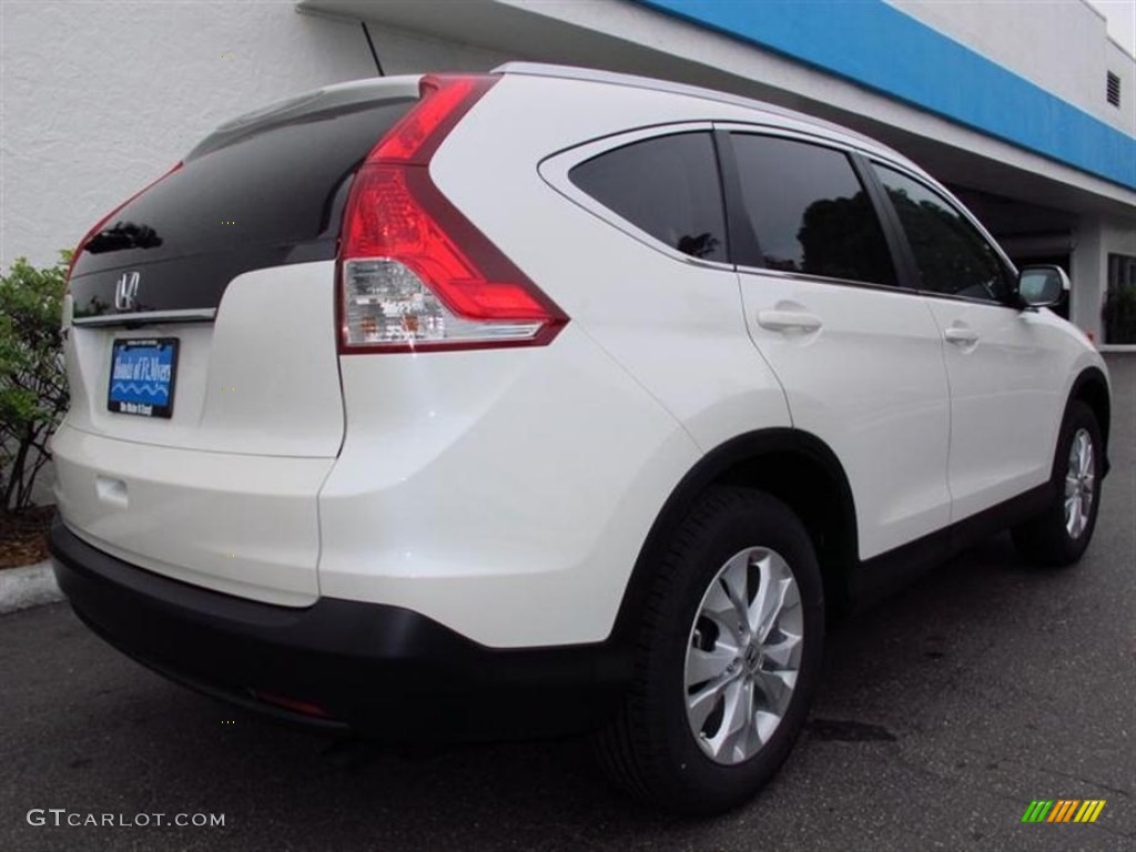 2013 CR-V EX-L - White Diamond Pearl / Beige photo #3