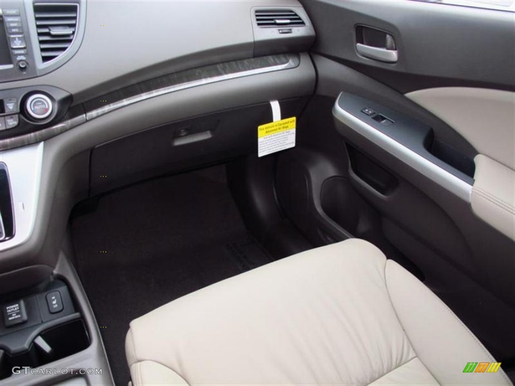 2013 CR-V EX-L - White Diamond Pearl / Beige photo #7