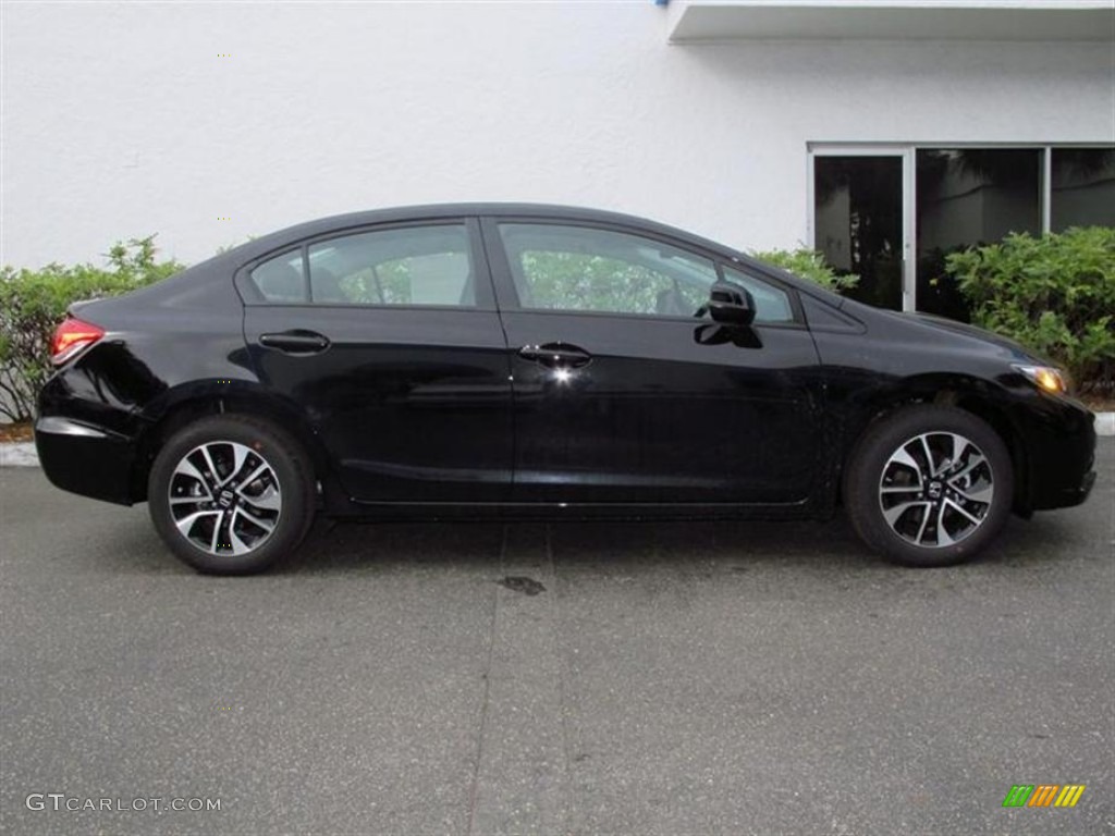 Crystal Black Pearl 2013 Honda Civic EX-L Sedan Exterior Photo #76245119