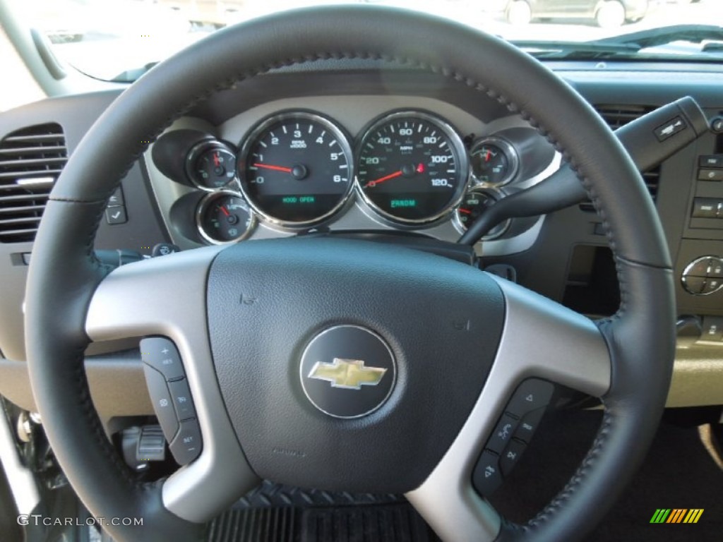 2013 Chevrolet Silverado 1500 LT Extended Cab Ebony Steering Wheel Photo #76245245
