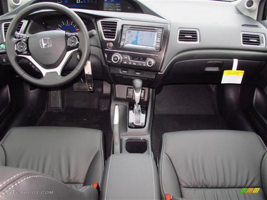 2013 Honda Civic EX-L Sedan Black Dashboard Photo #76245386