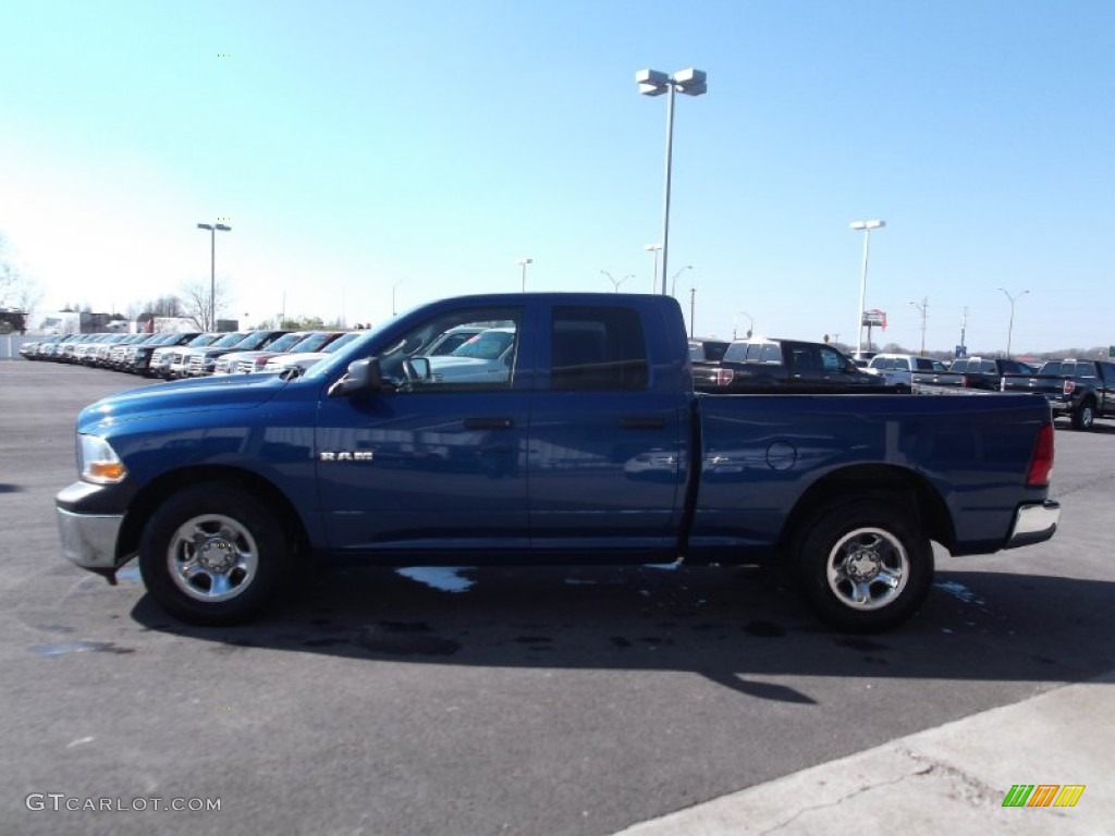 2010 Ram 1500 ST Quad Cab - Deep Water Blue Pearl / Dark Slate/Medium Graystone photo #4