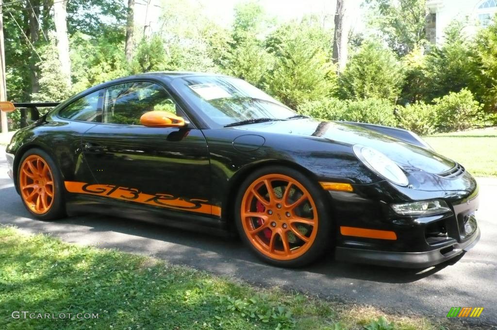 2007 911 GT3 RS - Black/Orange / Black photo #8