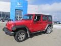 2010 Flame Red Jeep Wrangler Unlimited Sport 4x4 Right Hand Drive  photo #1