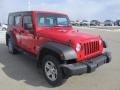 Flame Red 2010 Jeep Wrangler Unlimited Sport 4x4 Right Hand Drive Exterior