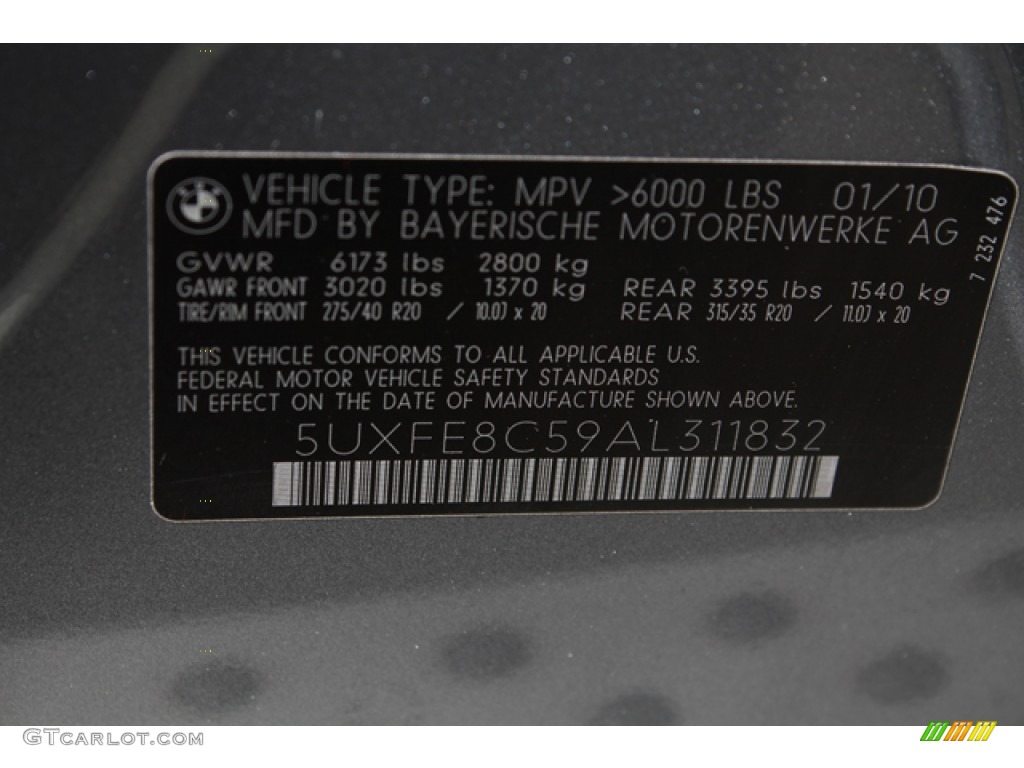 2010 X5 xDrive48i - Space Grey Metallic / Black photo #32