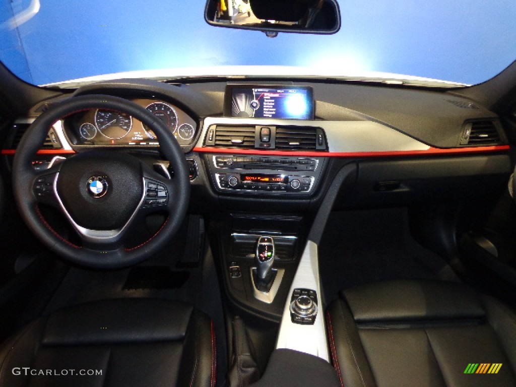 2012 BMW 3 Series 328i Sedan Black/Red Highlight Dashboard Photo #76252401