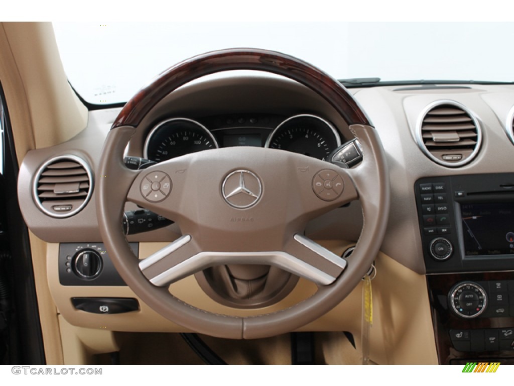 2010 Mercedes-Benz ML 350 4Matic Cashmere Steering Wheel Photo #76252742