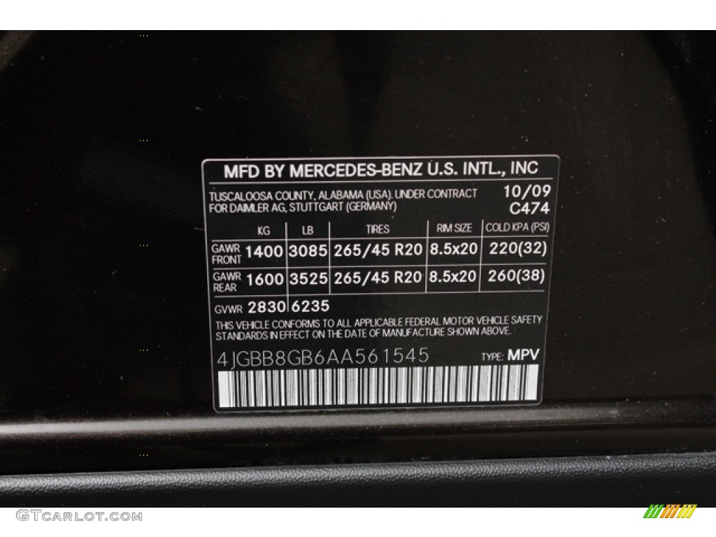 2010 ML Color Code 474 for Verde Brook Metallic Photo #76253618