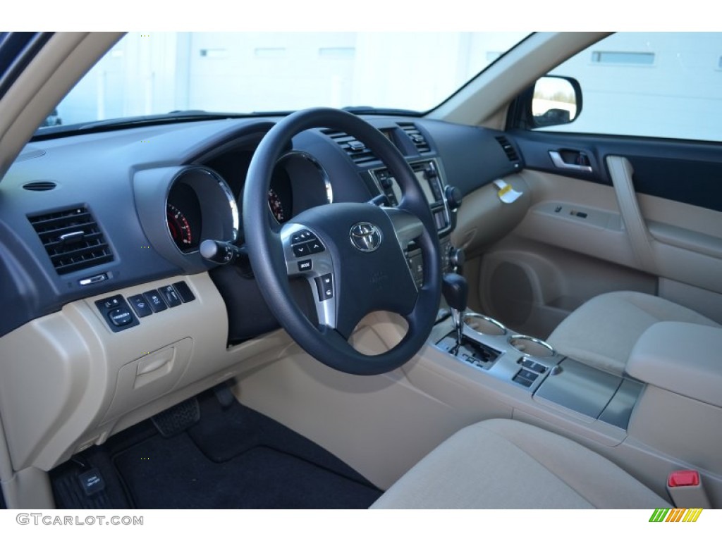 2013 Highlander V6 - Shoreline Blue Pearl / Sand Beige photo #11