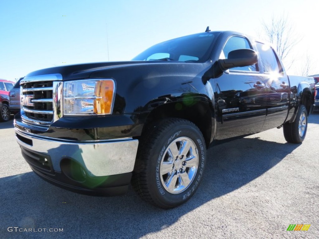 2013 Sierra 1500 SLT Crew Cab - Onyx Black / Ebony photo #3