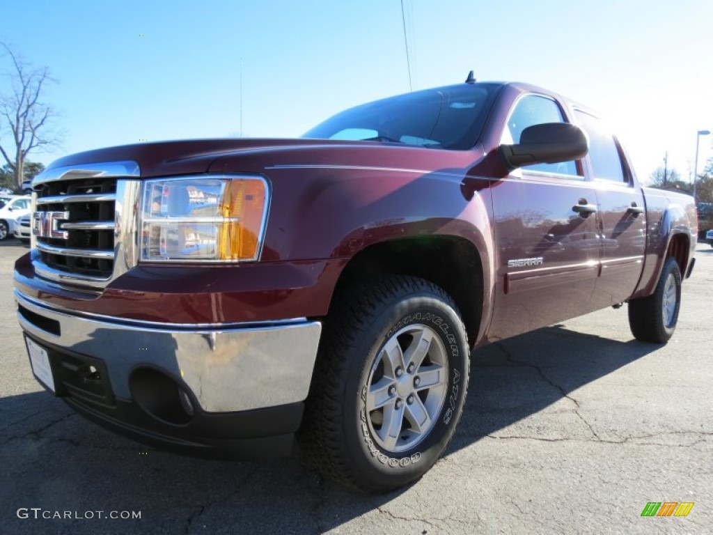 2013 Sierra 1500 SLE Crew Cab 4x4 - Sonoma Red Metallic / Ebony photo #3