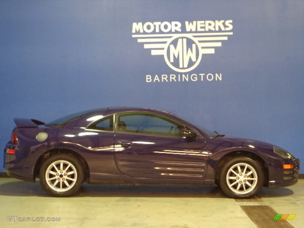 2001 Eclipse GS Coupe - Huntington Blue Pearl / Black photo #10
