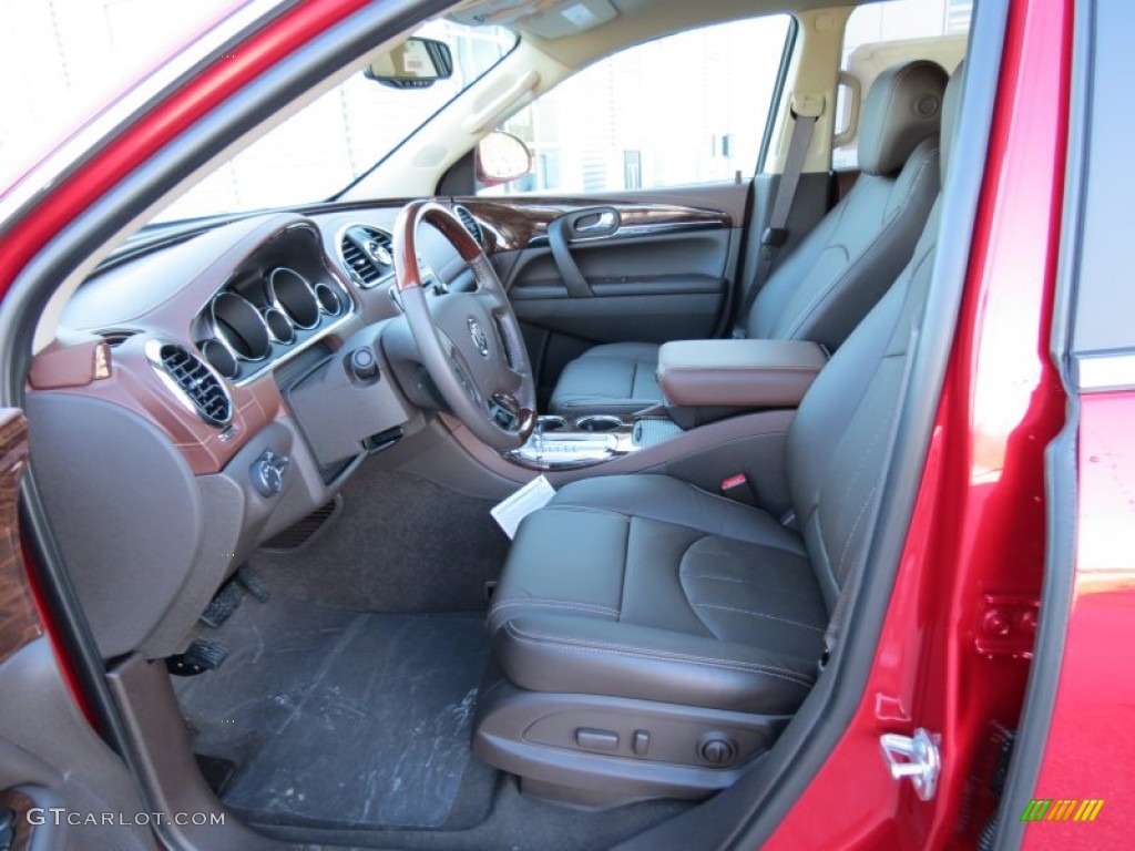 Ebony Leather Interior 2013 Buick Enclave Leather Photo #76256647