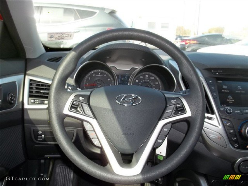 2013 Hyundai Veloster Standard Veloster Model Gray Steering Wheel Photo #76262081