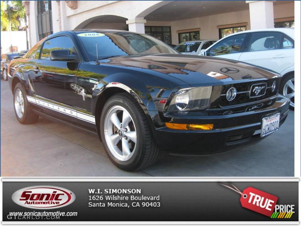 2008 Mustang V6 Premium Coupe - Black / Light Graphite photo #1