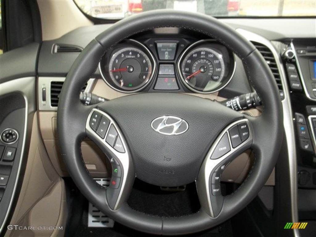 2013 Hyundai Elantra GT Beige Steering Wheel Photo #76264475
