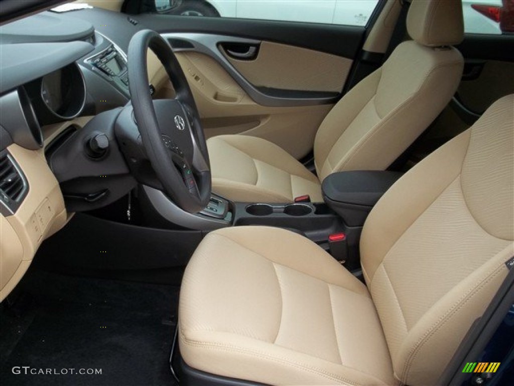 2013 Elantra GLS - Atlantic Blue / Beige photo #6