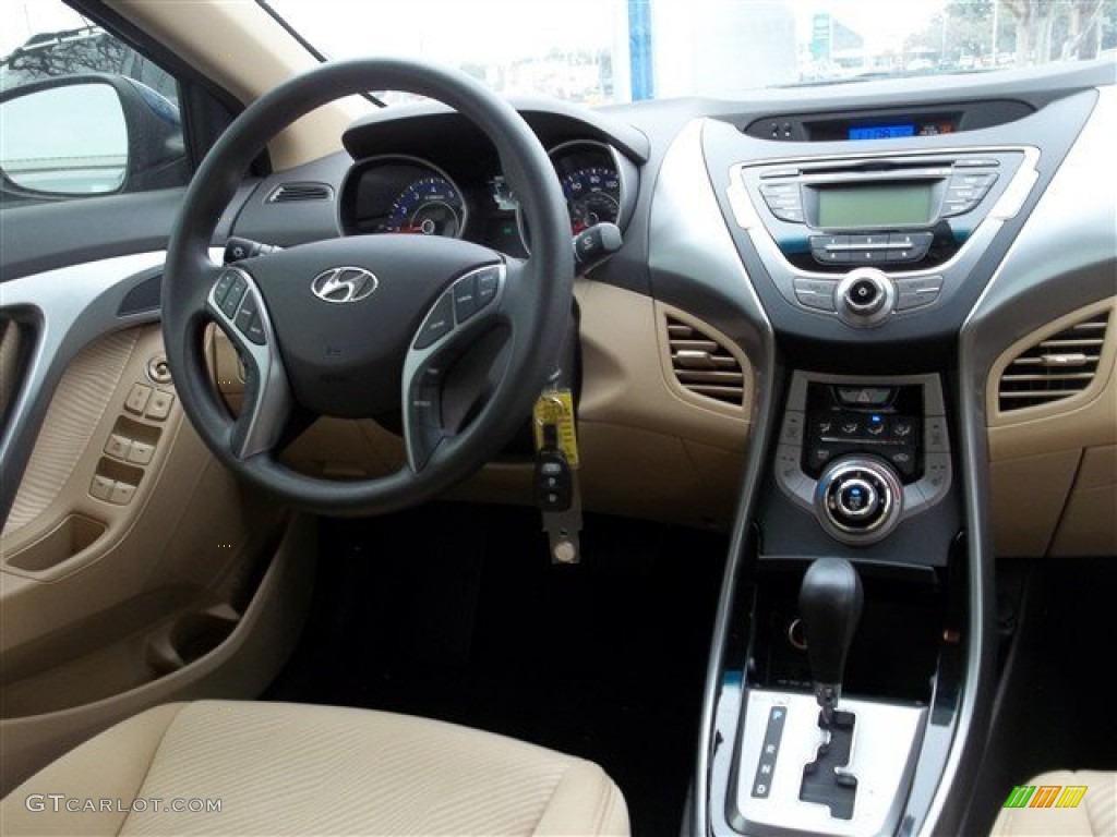 2013 Elantra GLS - Atlantic Blue / Beige photo #13