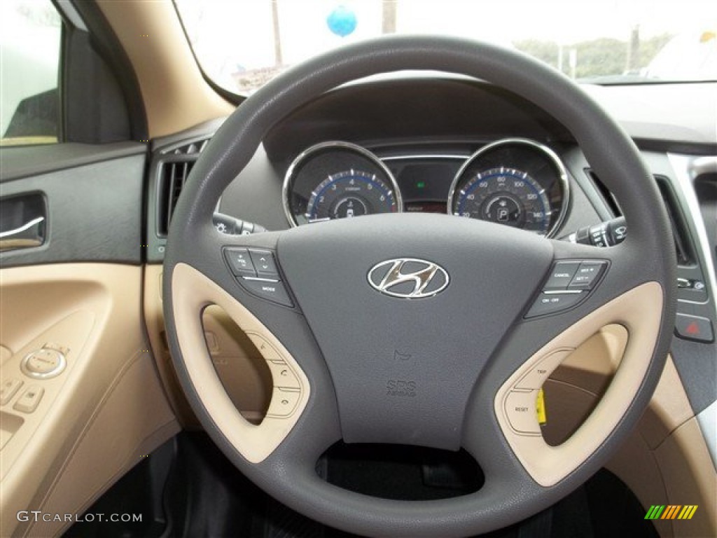 2013 Hyundai Sonata GLS Camel Steering Wheel Photo #76265705